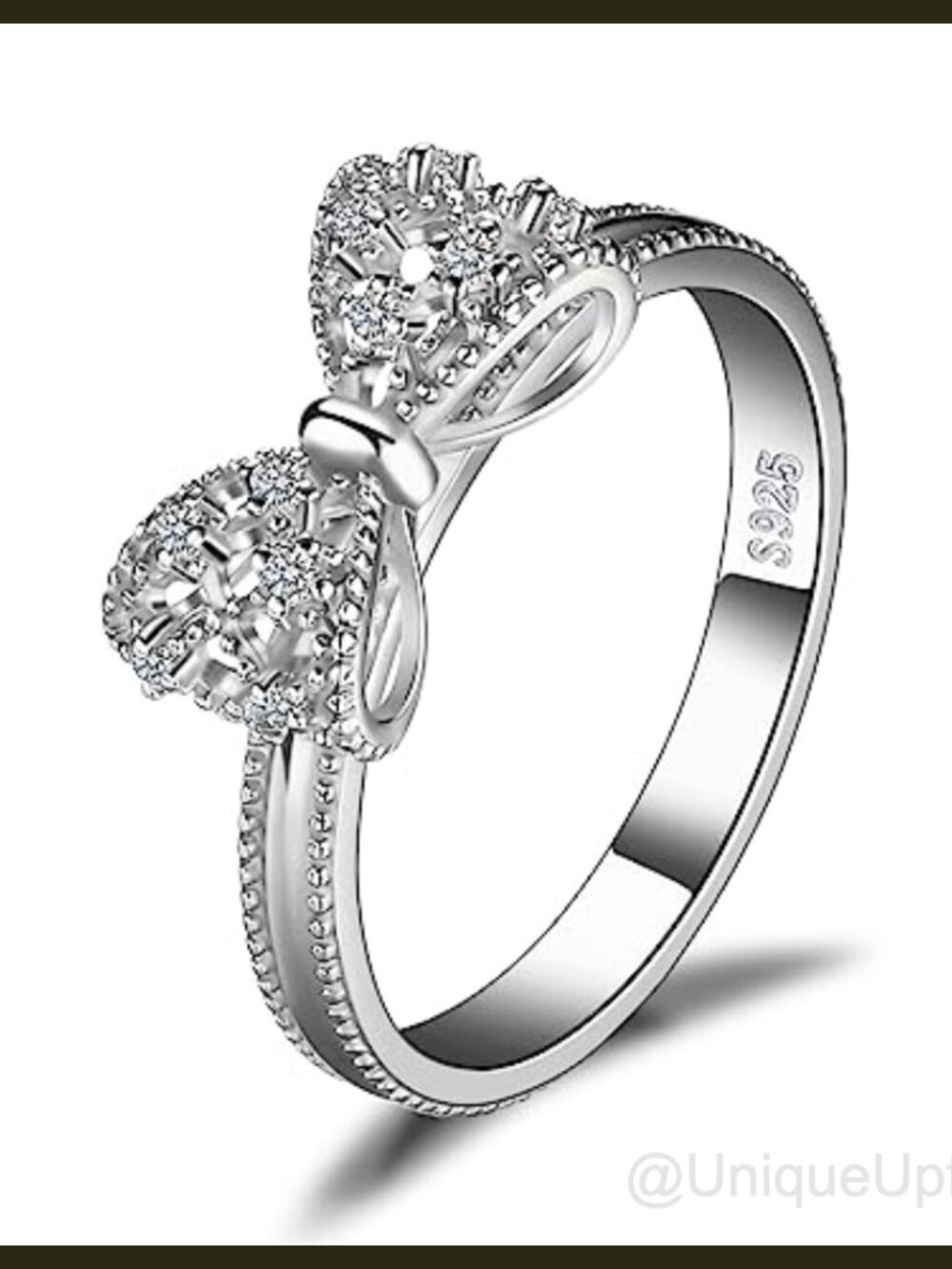 14k Gold Plated 925 Sterling Silver Ring Cubic Zirconia Promise Wedding Band